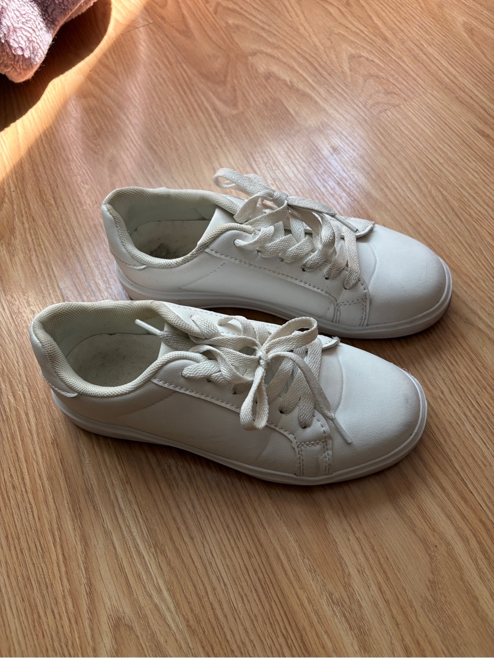 Casual White Lace-Up Sneakers